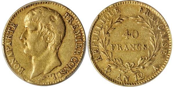 40 Франк Перша Французька імперія (1804-1814) Золото Наполеон I Бонапарт(1769 - 1821)