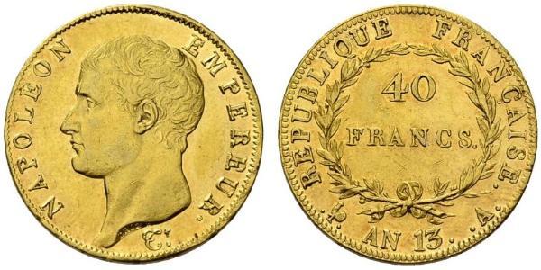 40 Франк Перша Французька імперія (1804-1814) Золото Наполеон I Бонапарт(1769 - 1821)