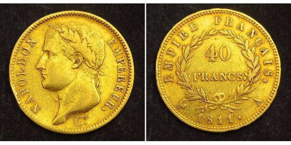 40 Франк Перша Французька імперія (1804-1814) Золото Наполеон I Бонапарт(1769 - 1821)