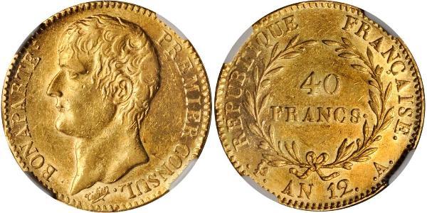 40 Франк Перша Французька імперія (1804-1814) Золото Наполеон I Бонапарт(1769 - 1821)