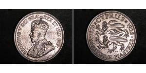 45 Piastre British Cyprus (1878 - 1960) Argent George V (1865-1936)