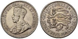 45 Piastre British Cyprus (1878 - 1960) Argent George V (1865-1936)