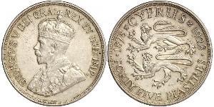 45 Piastre British Cyprus (1878 - 1960) Silber George V (1865-1936)