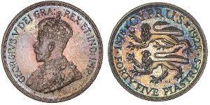 45 Piastre British Cyprus (1914–1960) 銀 乔治五世  (1865-1936)