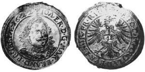 48 Kreuzer Principado de Ansbach (1398–1792) Plata Joachim Ernst, Margrave of Brandenburg-Ansbach (1583 – 1625)