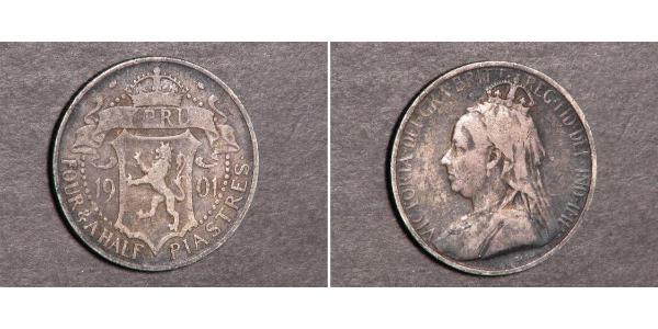 4 1/2 Piastre Republik Zypern / British Cyprus (1878 - 1960) Silber Victoria (1819 - 1901)