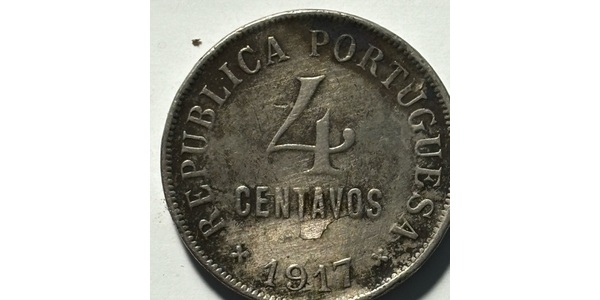 4 Centavo First Portuguese Republic (1910 - 1926) 銅/镍 