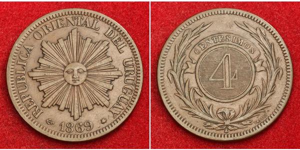 4 Centesimo Uruguay Cobre 