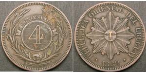 4 Centesimo Uruguay Copper 