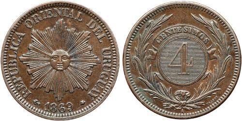 4 Centesimo Uruguay Copper 