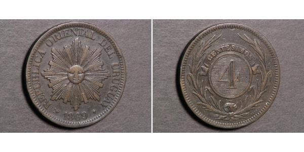 4 Centesimo Uruguay Cuivre 