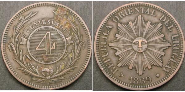 4 Centesimo Uruguay Kupfer 