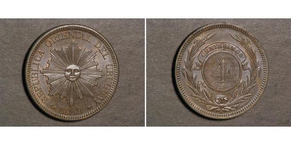 4 Centesimo Uruguay 銅 