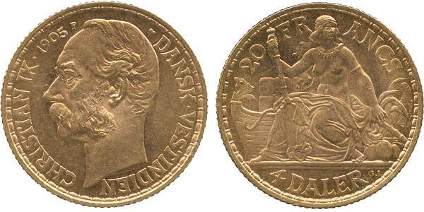 4 Daler / 20 Franc Denmark Gold Christian IX of Denmark (1818-1906)