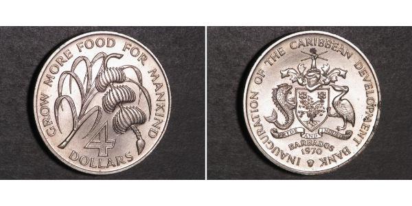 4 Dollar Barbade Cuivre/Nickel 