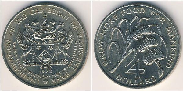 4 Dollar Saint Kitts and Nevis Cuivre/Nickel 