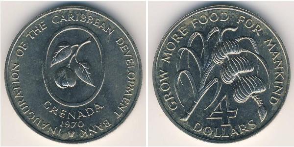 4 Dollar Grenada ( - 1974) Kupfer/Nickel 