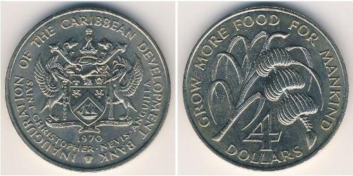 4 Dollar Saint Kitts and Nevis Kupfer/Nickel 