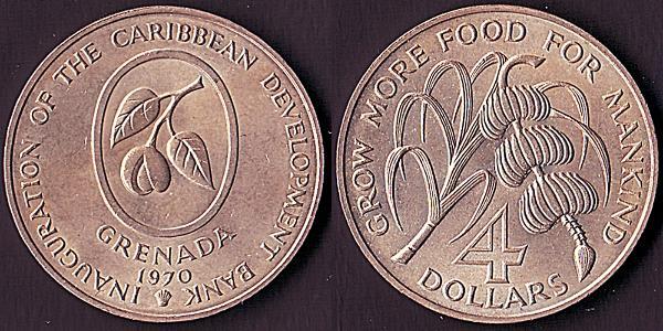 4 Dollaro Grenada ( - 1974) Rame/Nichel 