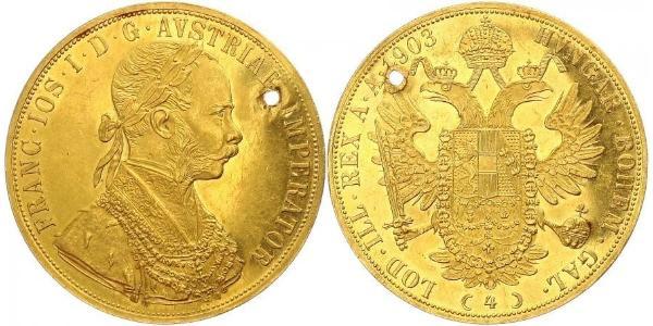 4 Ducat Österreich-Ungarn (1867-1918) Gold Franz Joseph I (1830 - 1916)