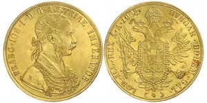 4 Ducat Imperio austrohúngaro (1867-1918) Oro Franz Joseph I (1830 - 1916)