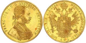 4 Ducat Imperio austrohúngaro (1867-1918) Oro Franz Joseph I (1830 - 1916)