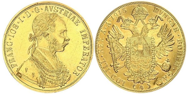 4 Ducat Impero austro-ungarico (1867-1918) Oro Franz Joseph I (1830 - 1916)