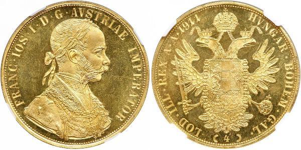 4 Ducat Impero austro-ungarico (1867-1918) Oro Franz Joseph I (1830 - 1916)