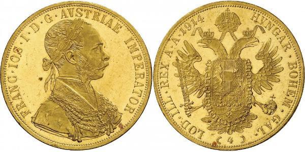 4 Ducat Impero austro-ungarico (1867-1918) Oro Franz Joseph I (1830 - 1916)
