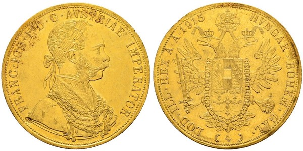 4 Ducat 奥匈帝国 (1867 - 1918) 金 弗朗茨·约瑟夫一世 (1830 - 1916)
