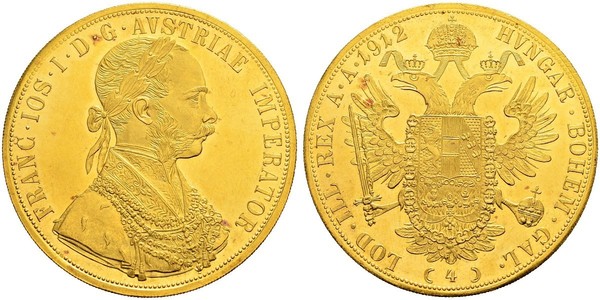 4 Ducat 奥匈帝国 (1867 - 1918) 金 弗朗茨·约瑟夫一世 (1830 - 1916)