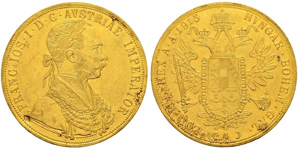 4 Ducat 奥匈帝国 (1867 - 1918) 金 弗朗茨·约瑟夫一世 (1830 - 1916)