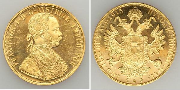 4 Ducat 奥匈帝国 (1867 - 1918) 金 弗朗茨·约瑟夫一世 (1830 - 1916)