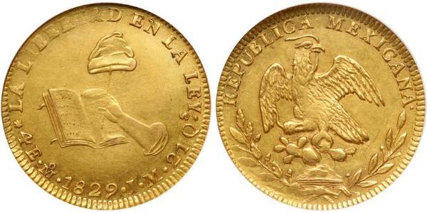 4 Escudo First Mexican Republic (1824–1835) Gold 