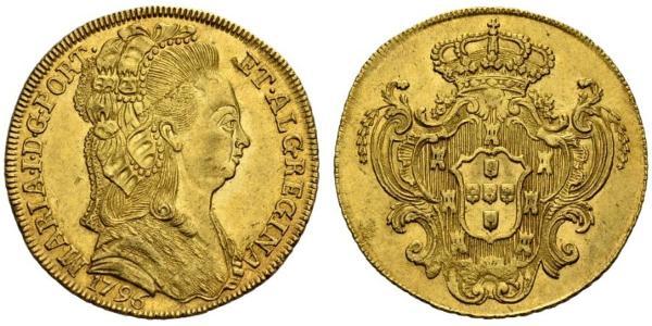 4 Escudo Kingdom of Portugal (1139-1910) Gold Maria I. von Portugal (1734-1816)