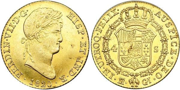 4 Escudo Kingdom of Spain (1814 - 1873) Gold Ferdinand VII of Spain (1784-1833)