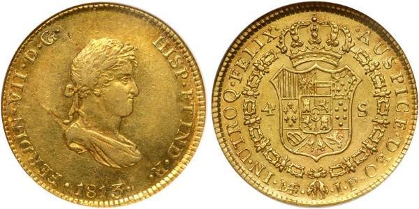 4 Escudo Peru Gold Ferdinand VII of Spain (1784-1833)
