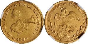 4 Escudo Second Federal Republic of Mexico (1846 - 1863) Gold 