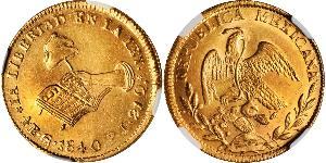 4 Escudo Second Federal Republic of Mexico (1846 - 1863) Gold 