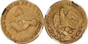 4 Escudo Second Federal Republic of Mexico (1846 - 1863) Gold 