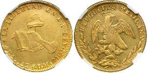 4 Escudo Second Federal Republic of Mexico (1846 - 1863) Gold 