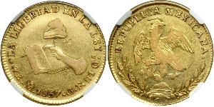 4 Escudo Second Federal Republic of Mexico (1846 - 1863) Gold 