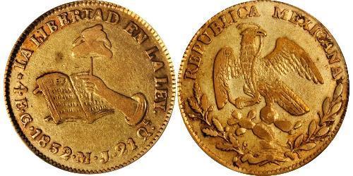 4 Escudo Second Federal Republic of Mexico (1846 - 1863) Gold 