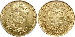 4 Escudo Spanisches Kolonialreich (1700 - 1808) Gold Karl III. von Spanien (1716 -1788)