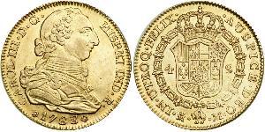 4 Escudo Spanish Empire (1700 - 1808) Gold Charles III of Spain (1716 -1788)