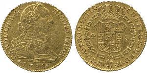 4 Escudo Spanish Empire (1700 - 1808) Gold Charles III of Spain (1716 -1788)