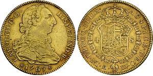 4 Escudo Spanish Empire (1700 - 1808) Gold Charles III of Spain (1716 -1788)