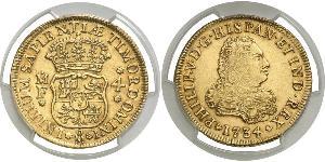 4 Escudo Vizekönigreich Neuspanien (1519 - 1821) Gold Philip V von Spanien (1683-1746)