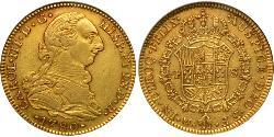 4 Escudo Vizekönigreich Neuspanien (1519 - 1821) Gold Karl III. von Spanien (1716 -1788)