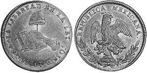 4 Escudo Second Federal Republic of Mexico (1846 - 1863) Or 